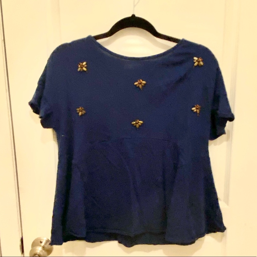 Dragonfly beaded detail Top